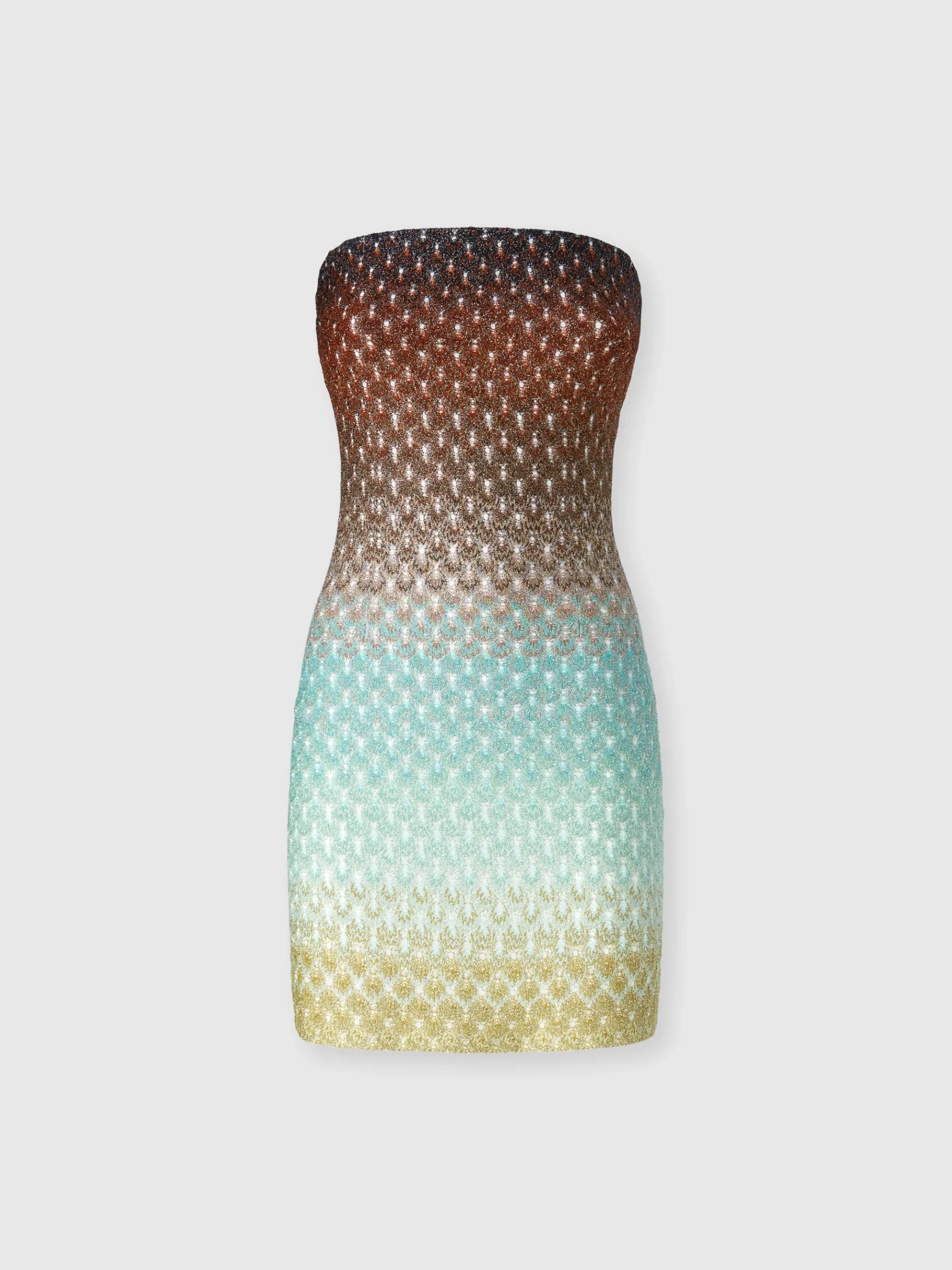 Robe courte sans bretelles en dentelle dégradée