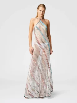 Robe couvrante en maille zigzag avec paillettes