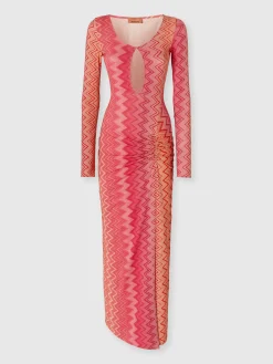 Robe couvrante en nylon zigzag lamé stretch