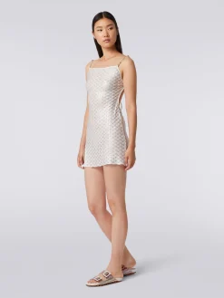 Robe de plage à effet dentelle et bretelles en chaînes et pierres