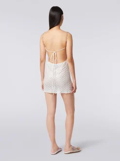 Robe de plage à effet dentelle et bretelles en chaînes et pierres