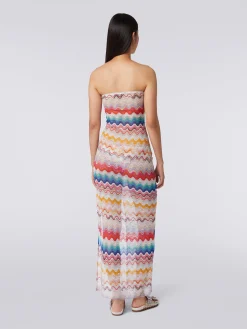 Robe de plage longue en crochet à motif ondulé