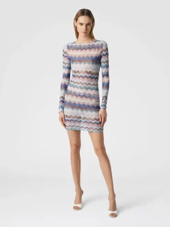 Robe en crochet à zig zag avec lurex