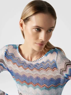 Robe en crochet à zig zag avec lurex