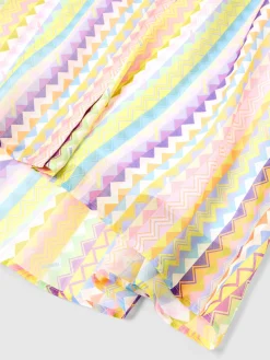 Robe en mélange de coton et de soie avec motif zigzag