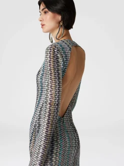 Robe longue à sequins et découpes