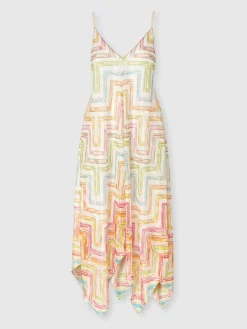 Robe longue couvrante en tulle imprimé avec bas foulard