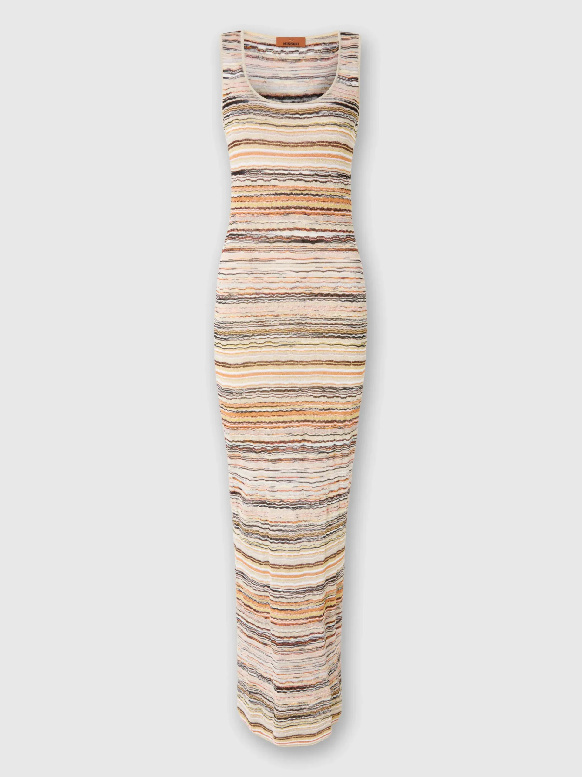 Robe longue en viscose lamée à motif vague