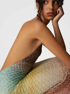 Robe midi dégradée avec col américain