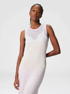 Robe sans manches en viscose chevron dégradée