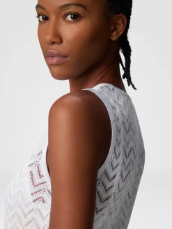 Robe sans manches en viscose chevron dégradée