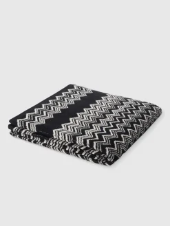 Serviette de bain Keith 100x150cm en tissu éponge de coton à chevrons