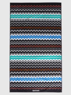 Serviette de plage 180x100 cm Neoclassic en coton éponge à zigzag