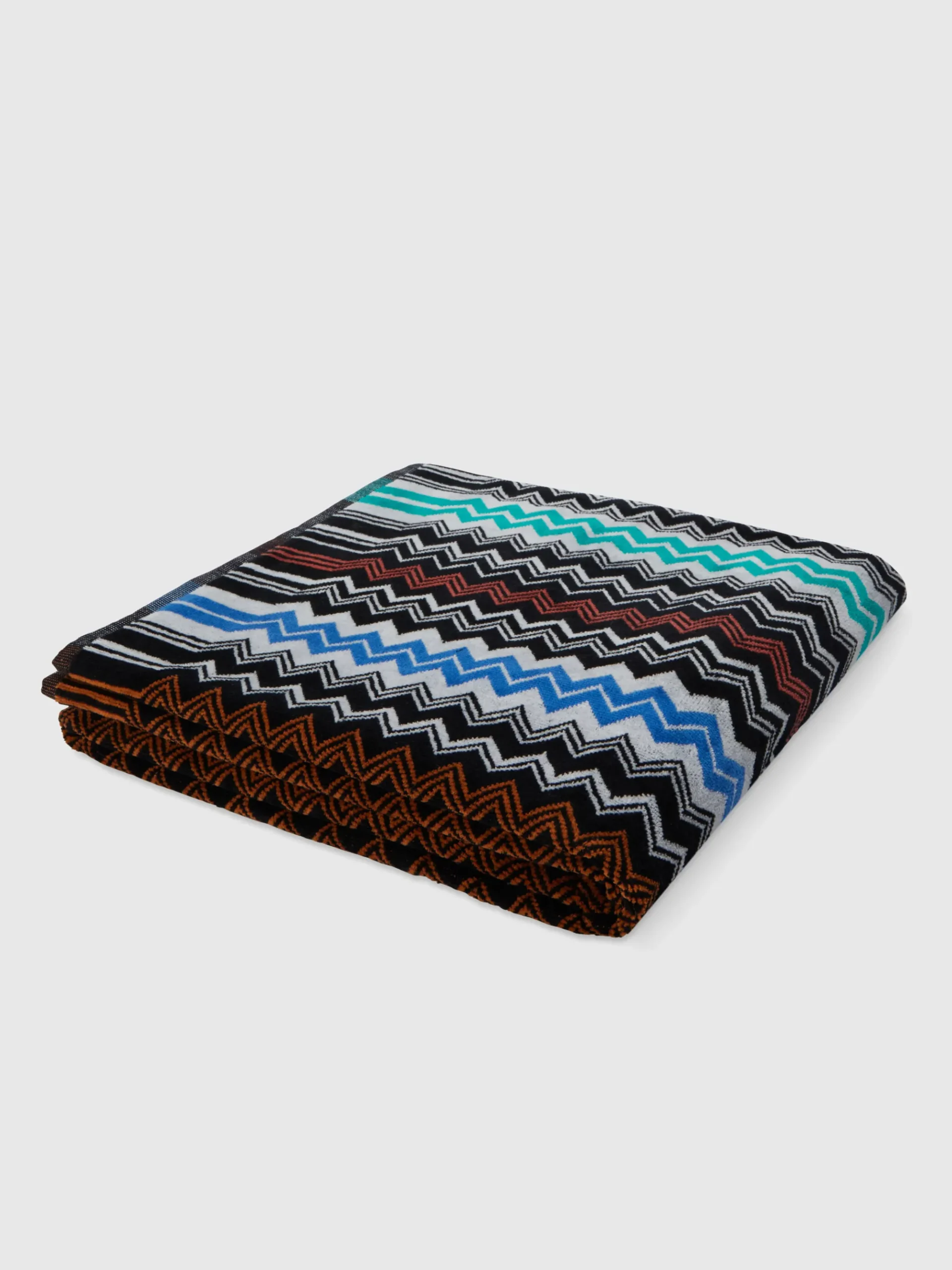 Serviette de plage 150x100 cm Neoclassic en coton éponge à zigzag