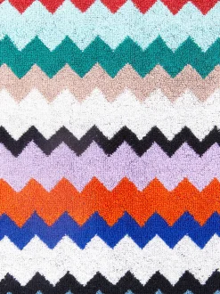 Serviette de plage 100x180 cm Riverbero en coton éponge à zigzag