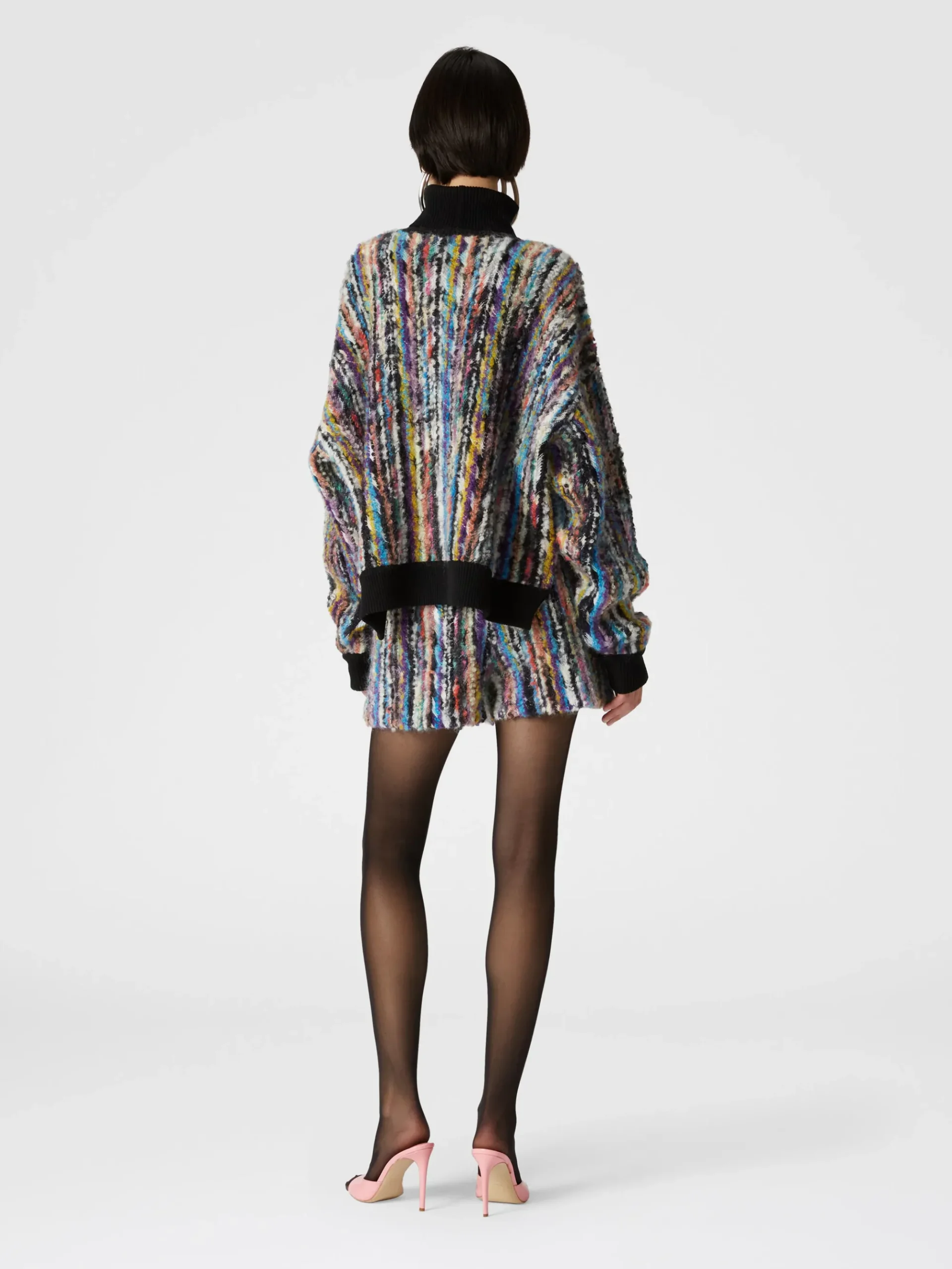 Short bouclé en laine et mohair