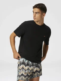 Short de bain effet aérographe imprimé zigzag