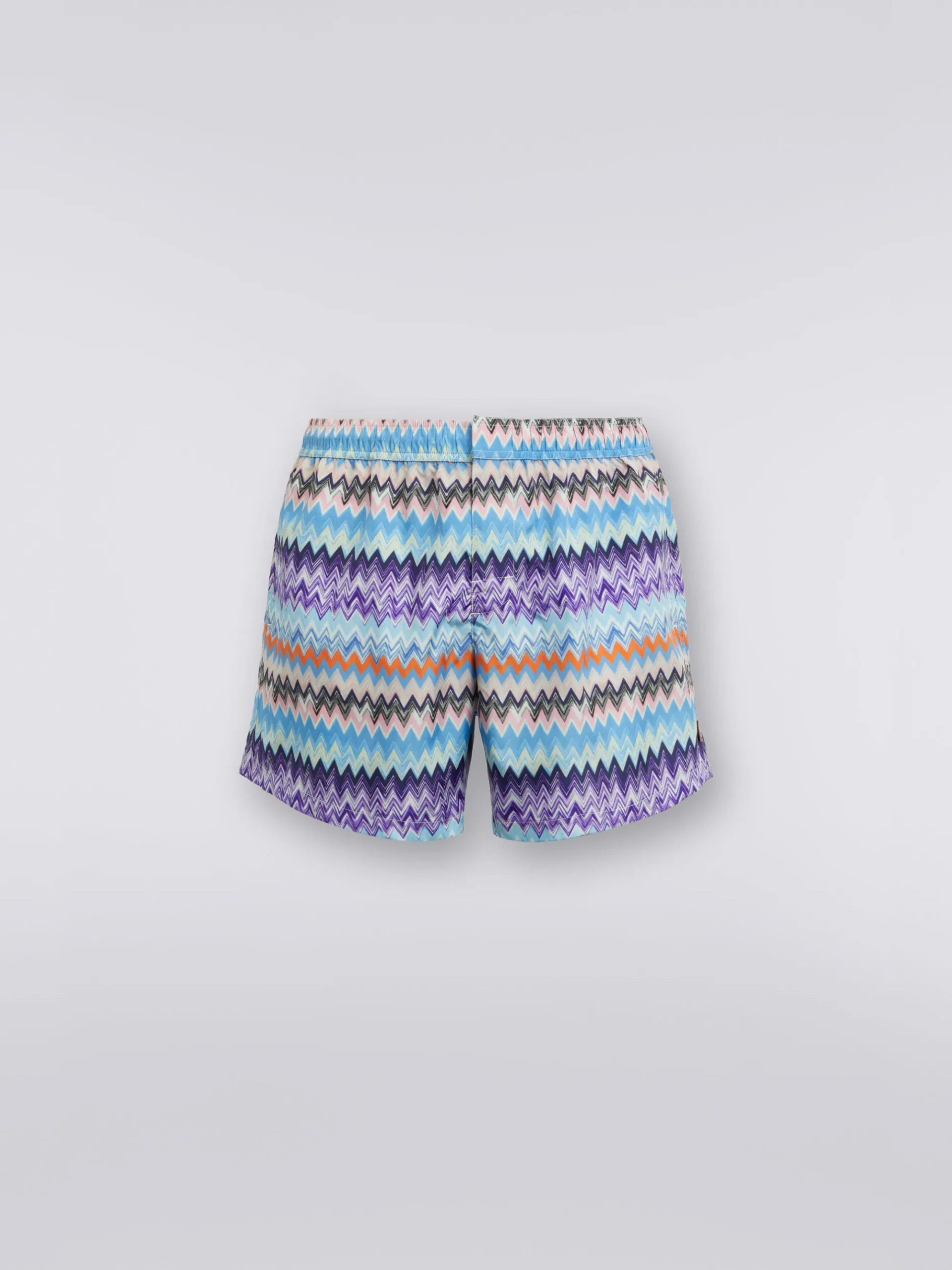 Short de bain en tissu technique à imprimé chevron