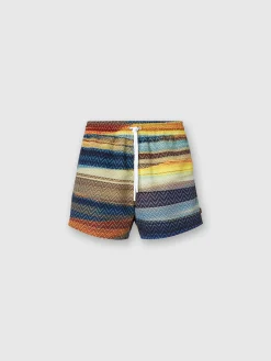 Short de bain imprimé zigzag dégradé