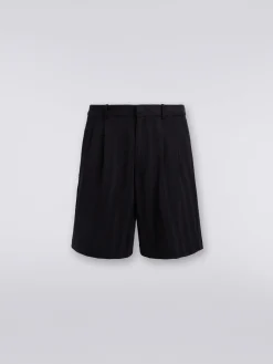 Short en coton et viscose à zig zag