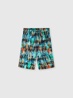 Shorts en 100 % coton avec imprimé zig-zag peint et poches latérales.