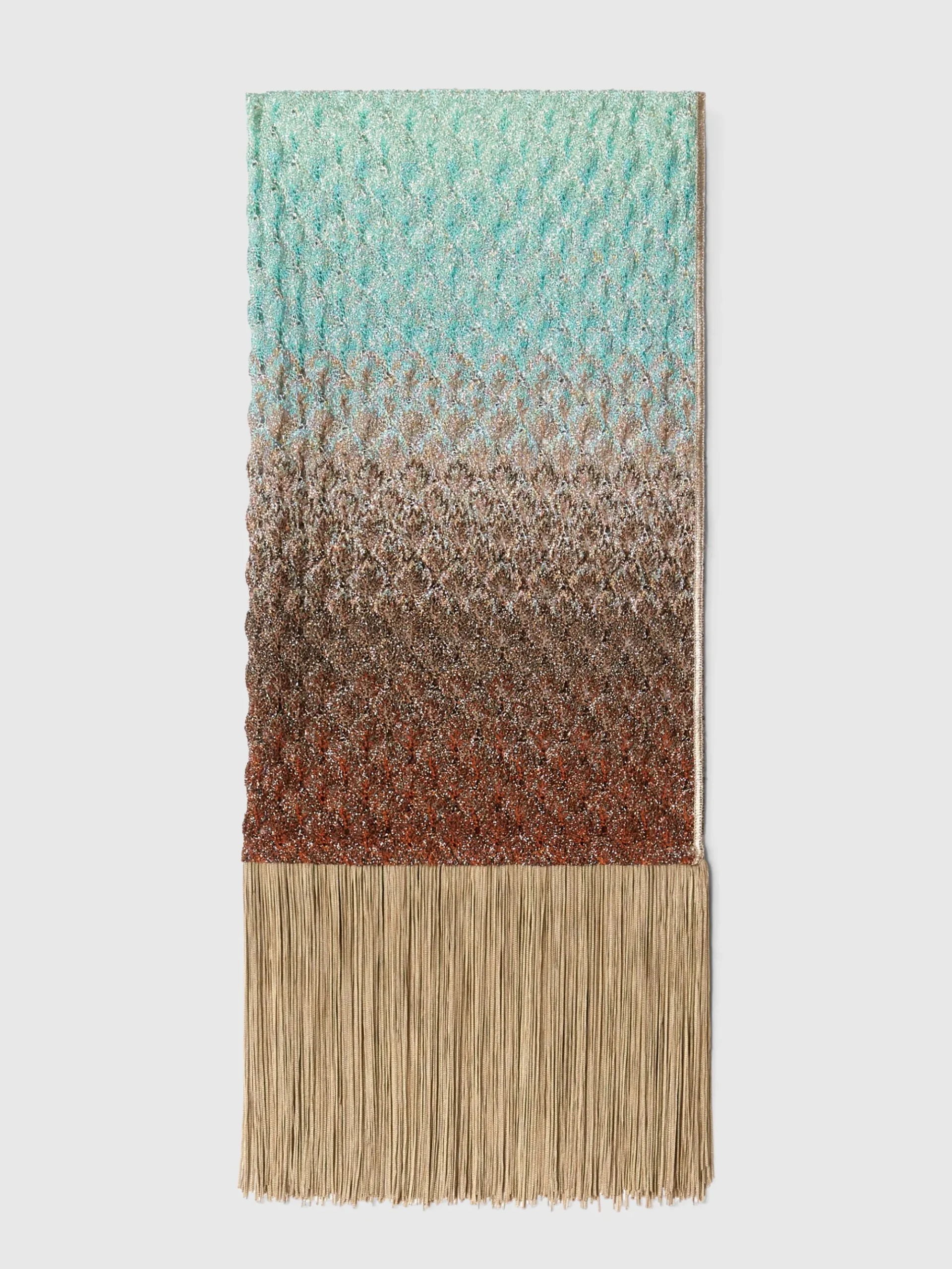 Stola avec franges en dentelle de viscose lamée