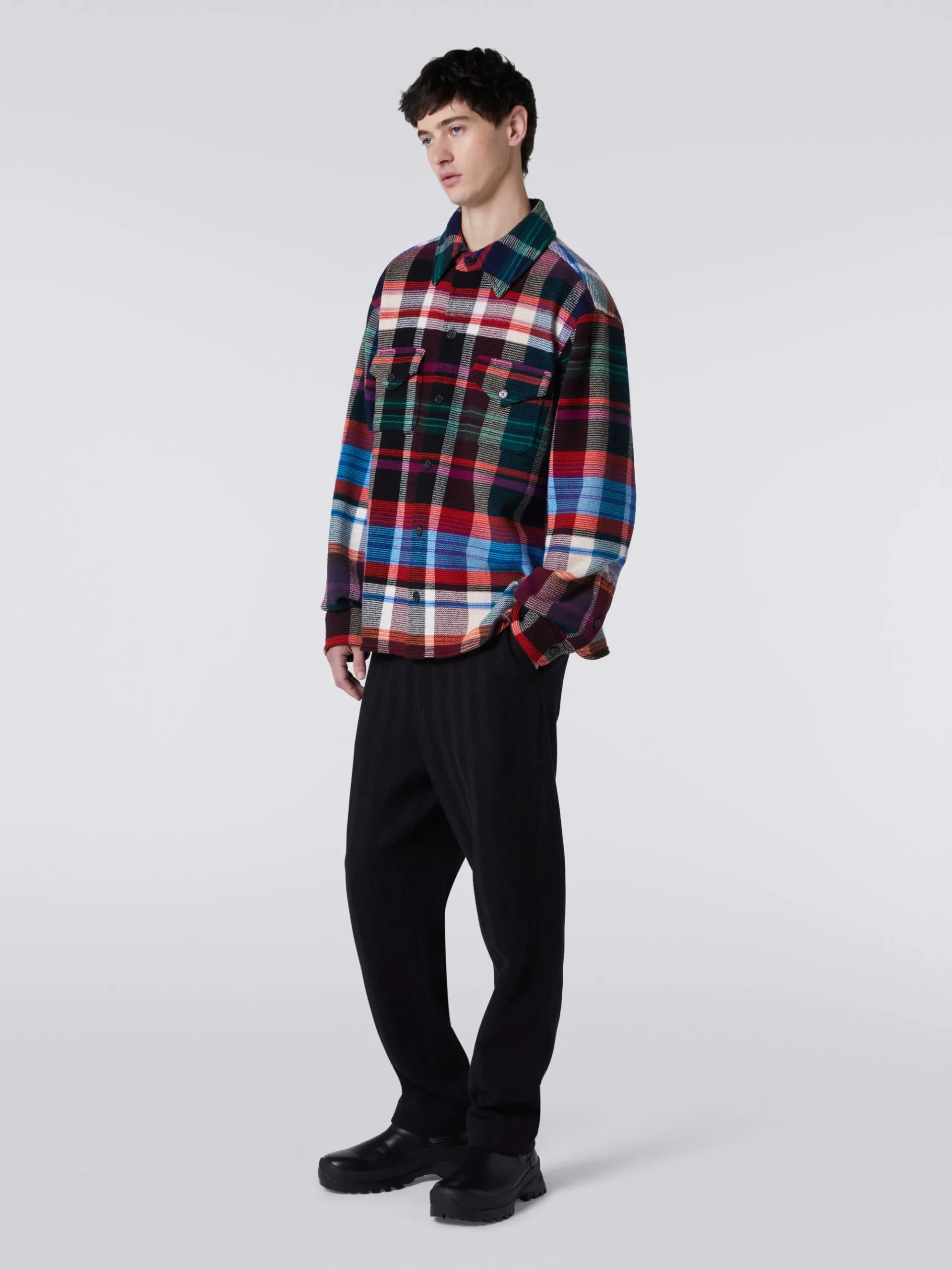 Surchemise en laine et coton