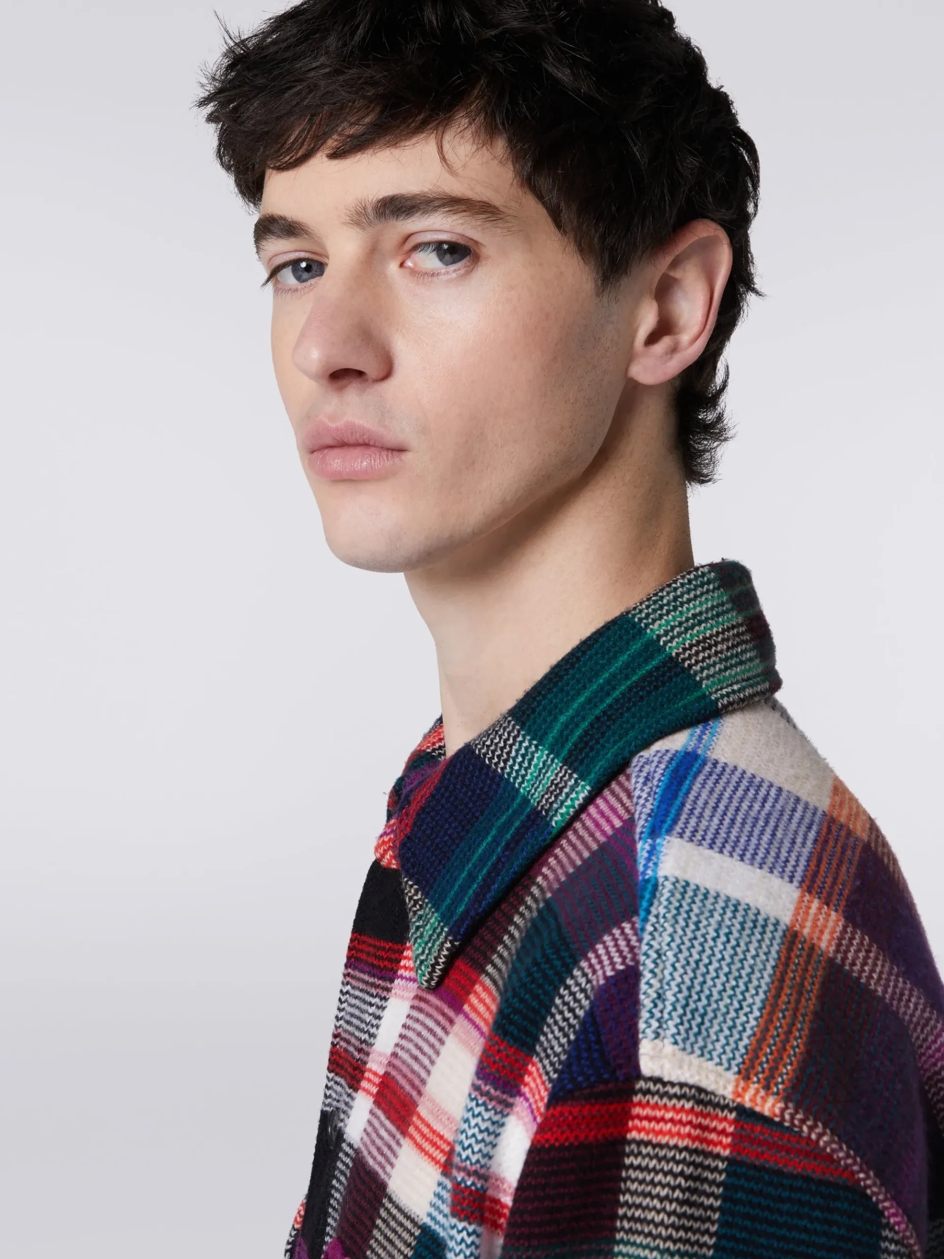 Surchemise en laine et coton