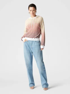 Sweat-shirt à capuche dégradé à chevrons