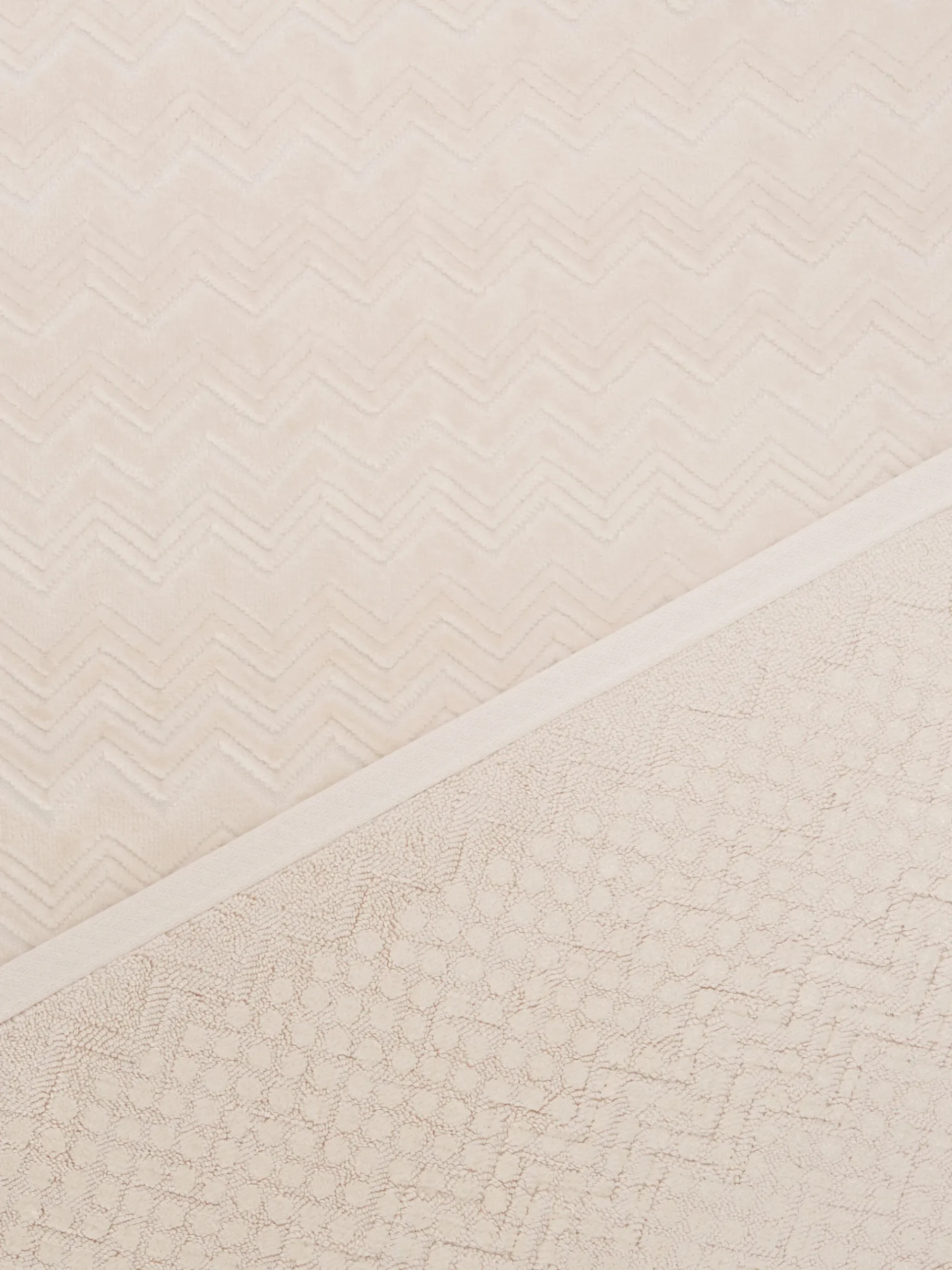 Tapis de bain en coton zigzag Chalk 60x90 cm