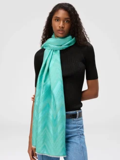 Étole à chevrons en coton mélangé