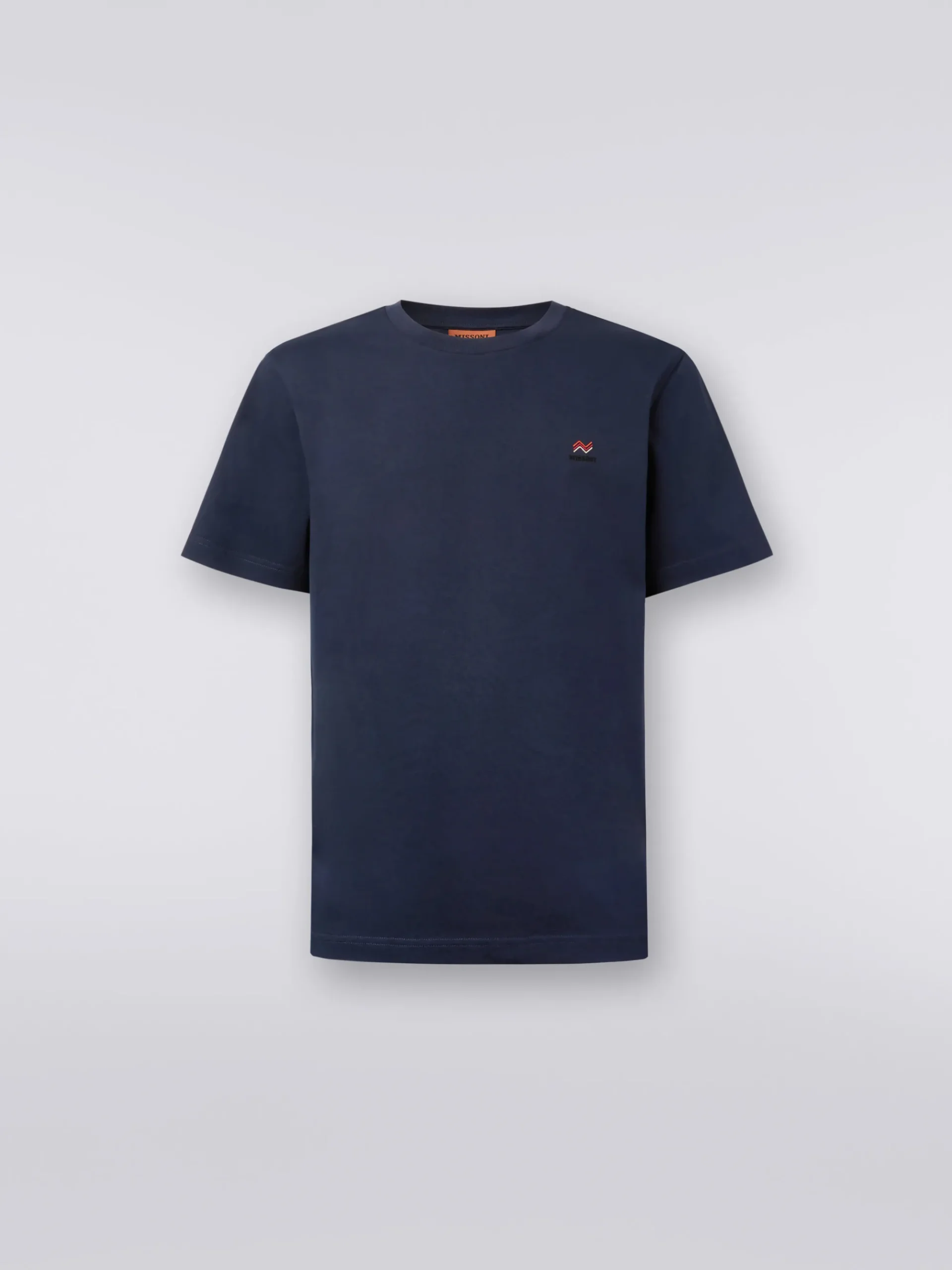 T-shirt à col ras du cou en coton avec broderie et logo