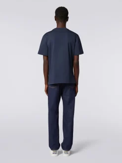 T-shirt à col ras du cou en coton avec broderie et logo