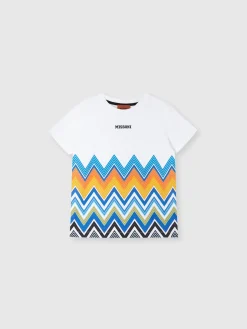 T-shirt à col rond avec maxi imprimé zigzag