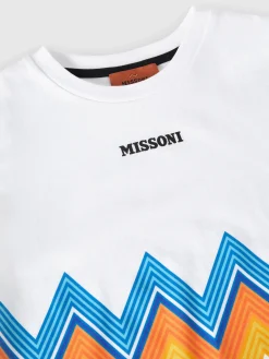 T-shirt à col rond avec maxi imprimé zigzag