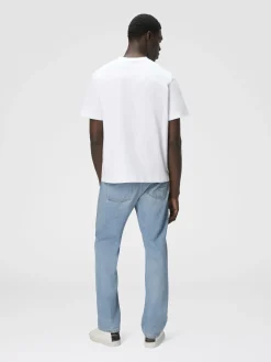 T-shirt à col rond en coton avec imprimé macro zigzag