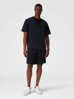 T-shirt en jersey de coton avec empiècement en zigzag