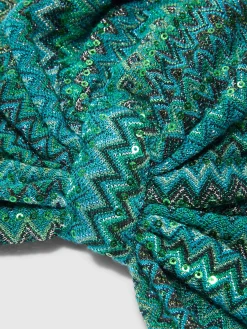 Turban en viscose lamé zigzag à sequins