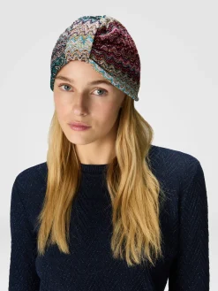 Turban en viscose mélangée zigzag