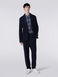 Veste en coton et viscose à chevrons