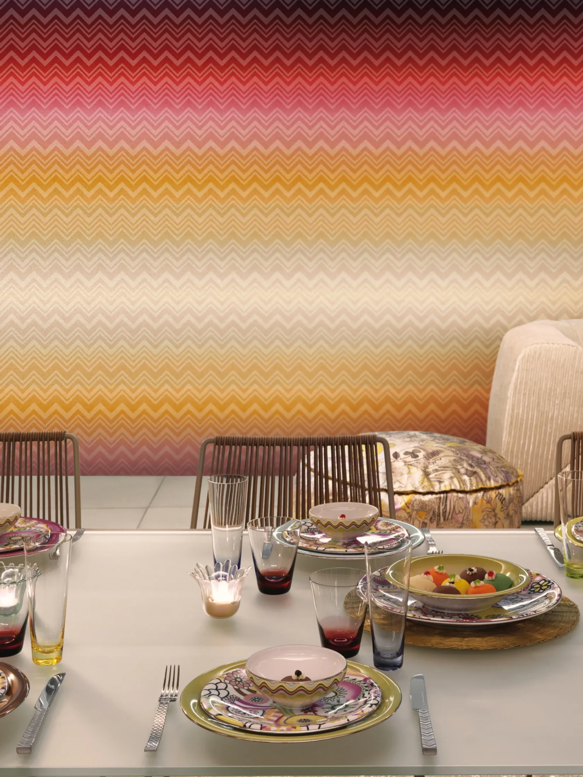 Zig Zag Papier peint 6,60x1 mt