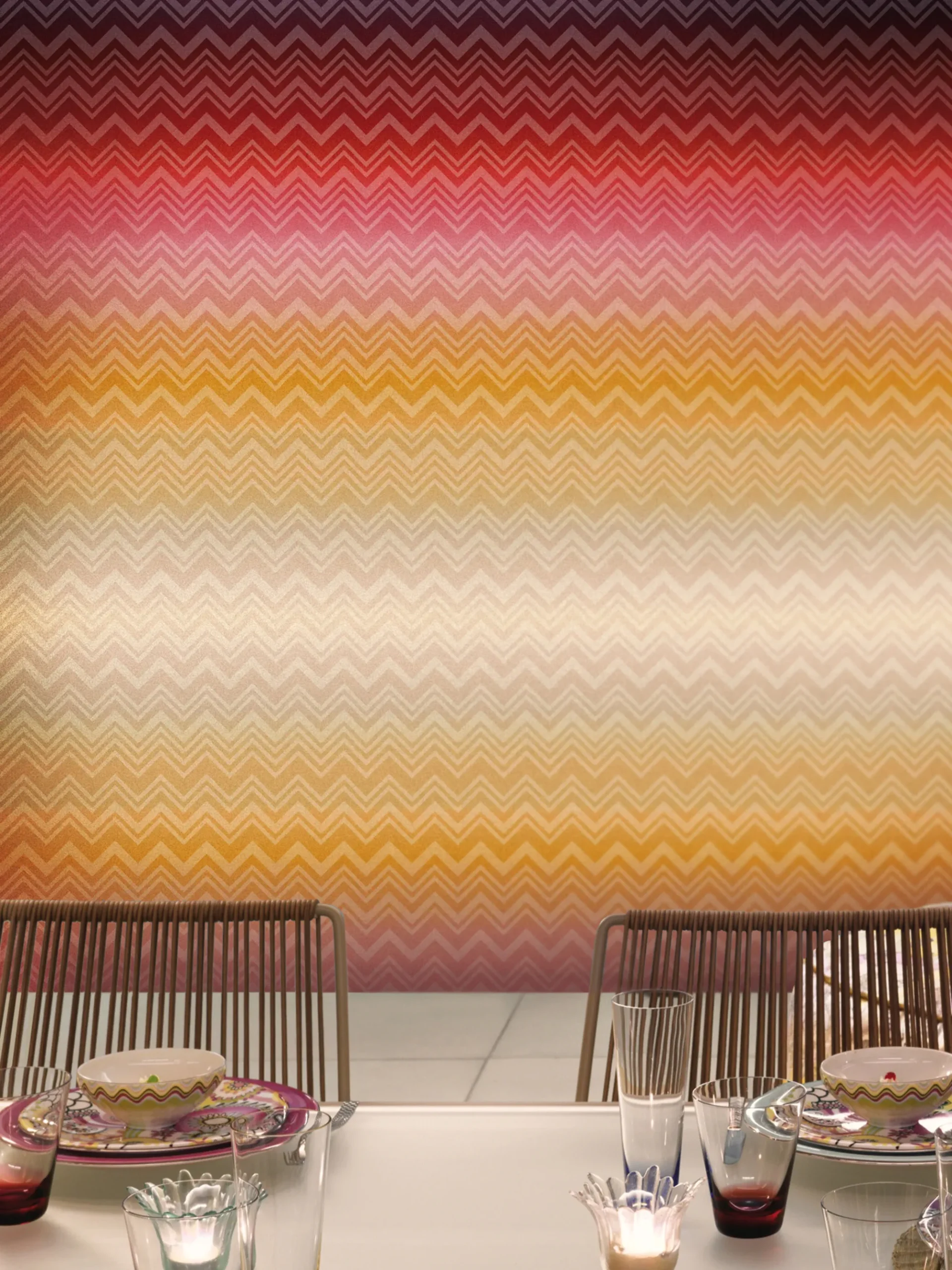 Zig Zag Papier peint 6,60x1 mt